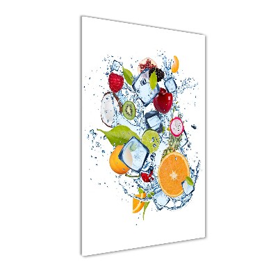 Tablou Printat Pe Sticlă Fructe și gheață