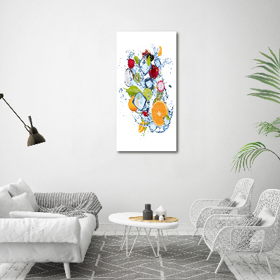 Tablou Printat Pe Sticlă Fructe și gheață