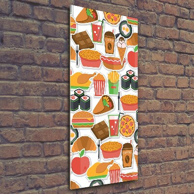 Tablou sticlă Consumul de fast-food