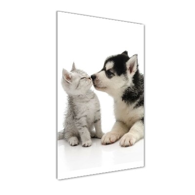 Tablou din Sticlă Câine și pisică