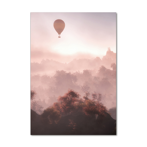 Fotografie imprimată pe sticlă Flying pădure balon