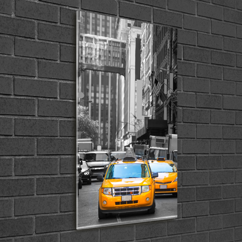 Tablou Printat Pe Sticlă New York taxiuri