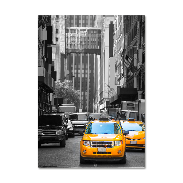 Tablou Printat Pe Sticlă New York taxiuri