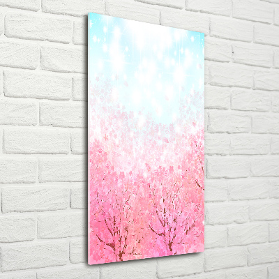 Fotografie imprimată pe sticlă flori de cireș