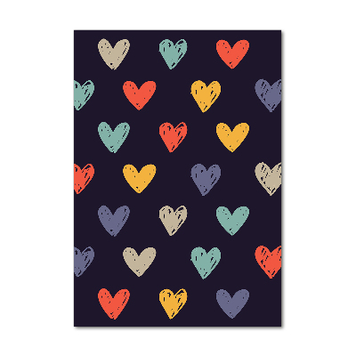 Tablou pe pe sticlă inimi pline de culoare