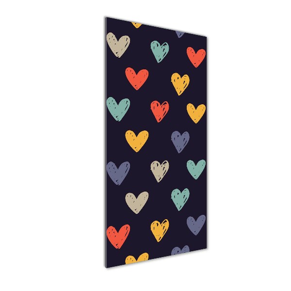 Tablou pe pe sticlă inimi pline de culoare