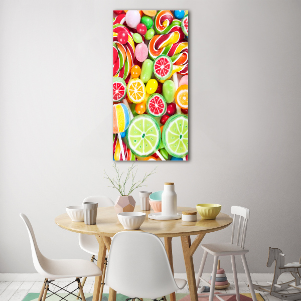 Tablou pe pe sticlă bomboane colorate
