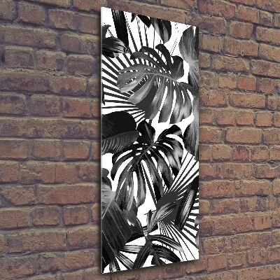 Tablou Printat Pe Sticlă frunze tropicale