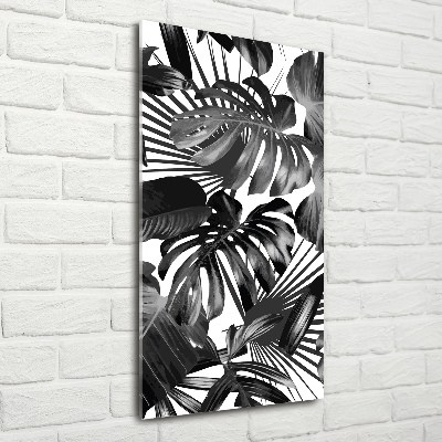 Tablou Printat Pe Sticlă frunze tropicale