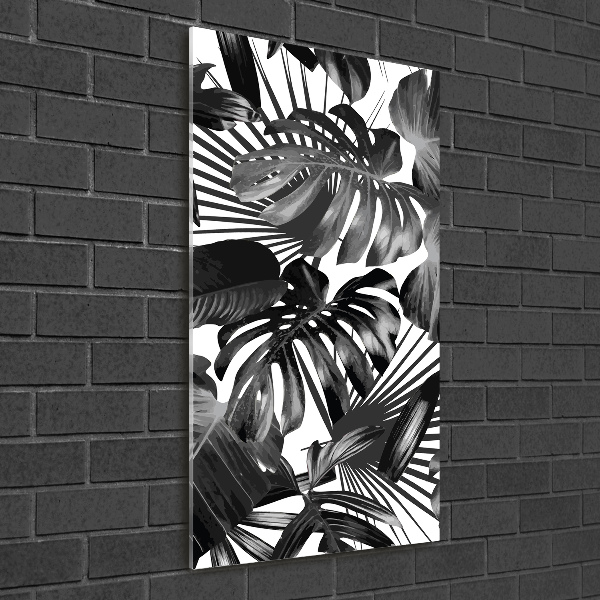 Tablou Printat Pe Sticlă frunze tropicale