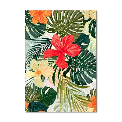 Tablou Printat Pe Sticlă flori Hawaii