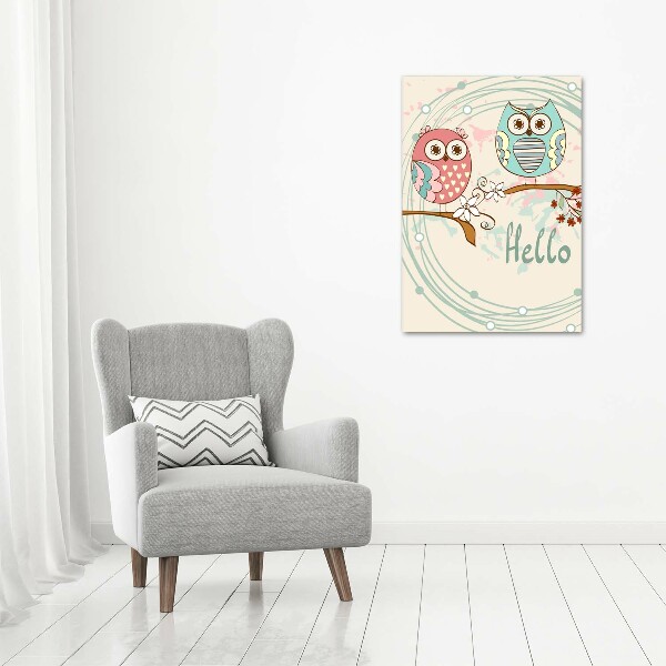 Tablou Printat Pe Sticlă Owls