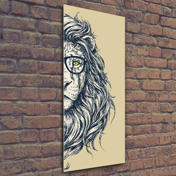 Tablou sticlă Hipsterski leu