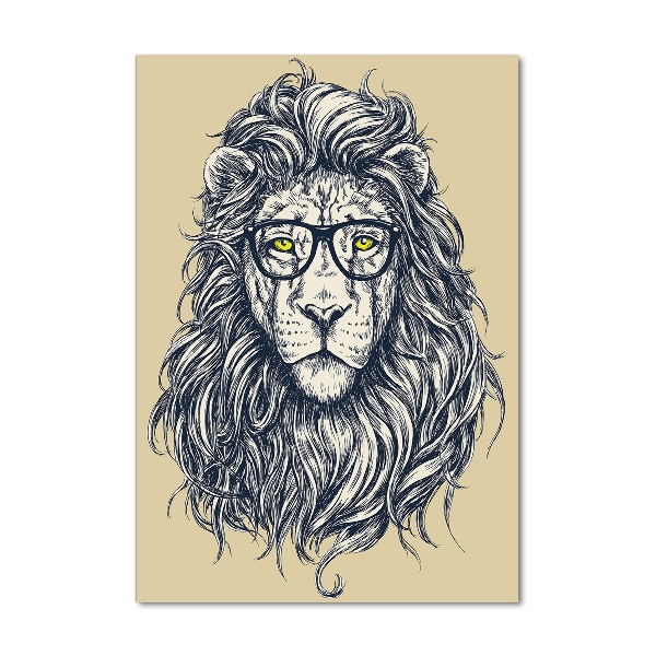 Tablou sticlă Hipsterski leu