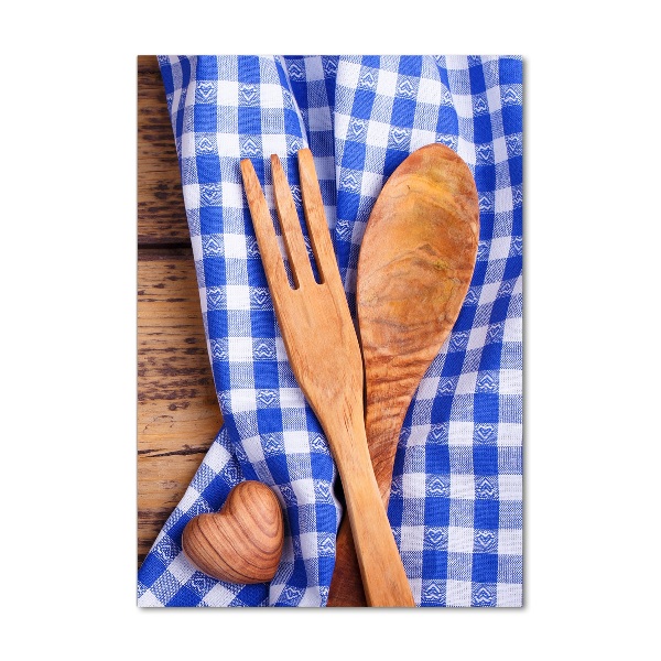 Fotografie imprimată pe sticlă tacâmuri din lemn