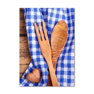 Fotografie imprimată pe sticlă tacâmuri din lemn