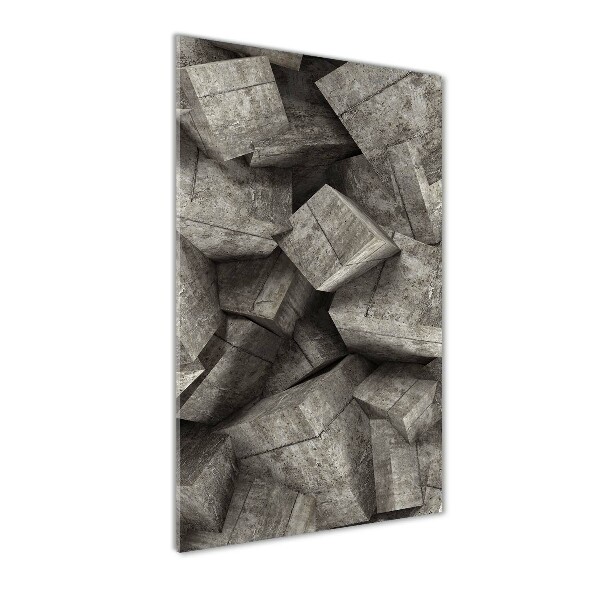 Tablou sticlă cuburi de beton