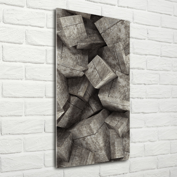 Tablou sticlă cuburi de beton