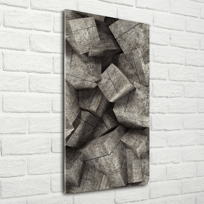 Tablou sticlă cuburi de beton