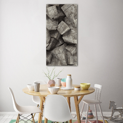 Tablou sticlă cuburi de beton
