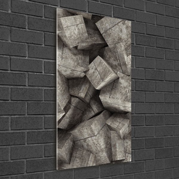 Tablou sticlă cuburi de beton