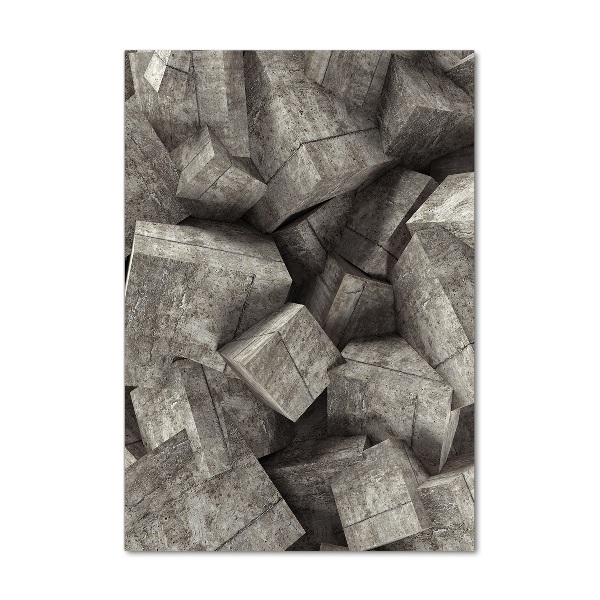 Tablou sticlă cuburi de beton