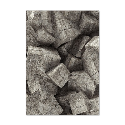 Tablou sticlă cuburi de beton