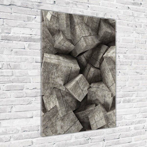 Tablou sticlă cuburi de beton