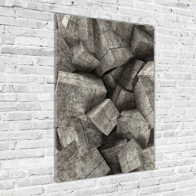 Tablou sticlă cuburi de beton
