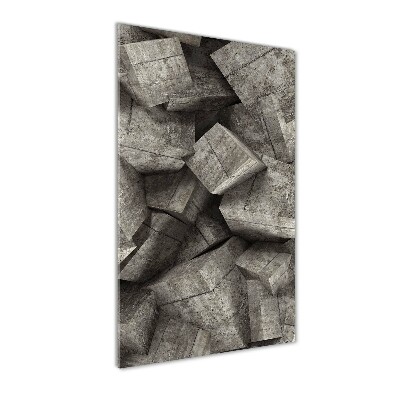 Tablou sticlă cuburi de beton