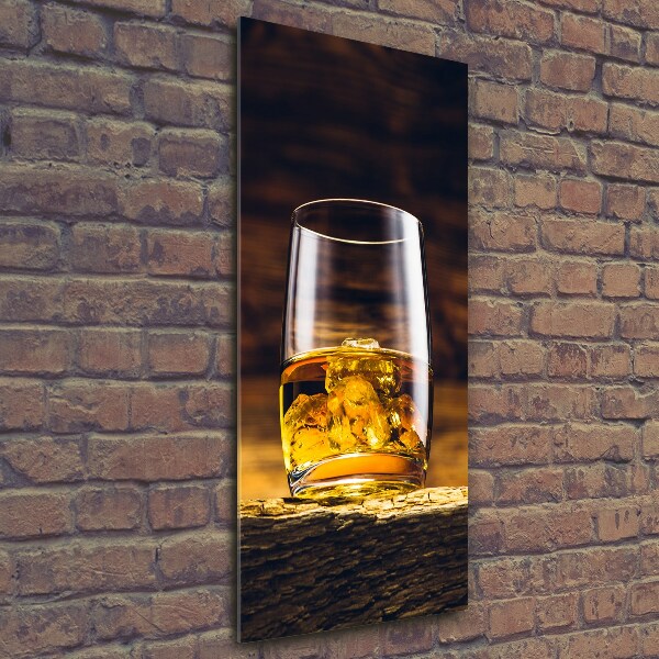 Tablou pe pe sticlă Bourbon într-un pahar