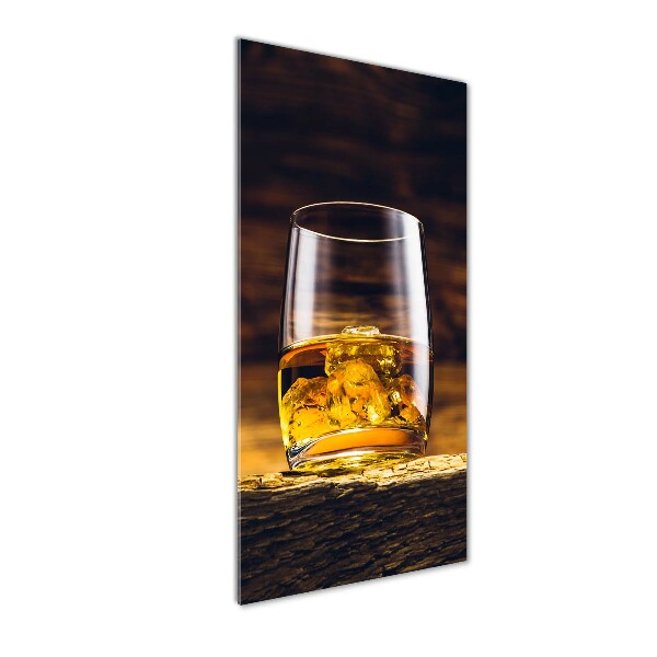 Tablou pe pe sticlă Bourbon într-un pahar