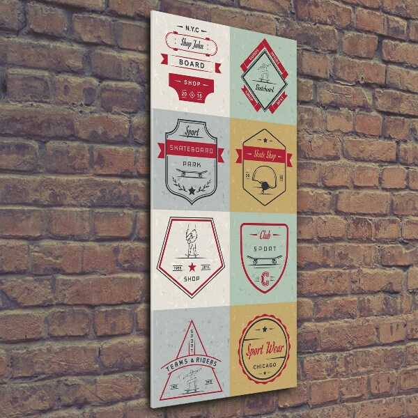 Tablou sticlă semne skateboard