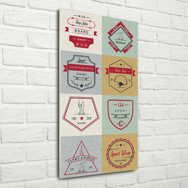 Tablou sticlă semne skateboard