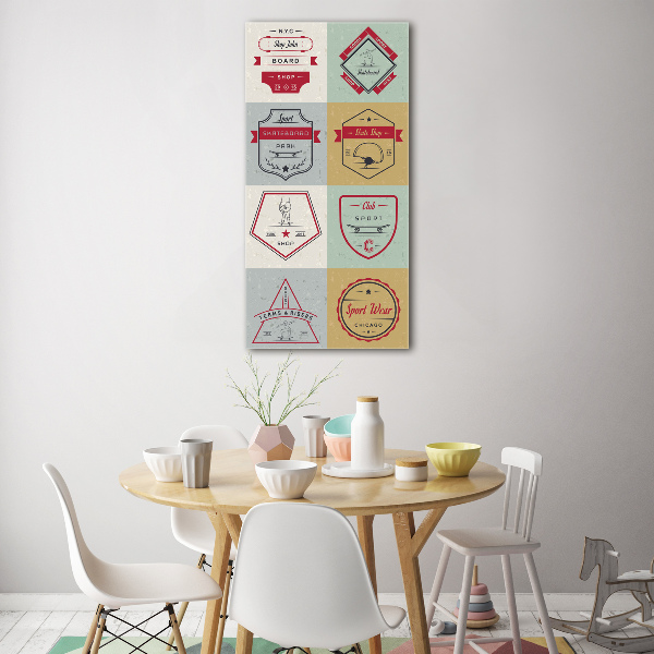 Tablou sticlă semne skateboard
