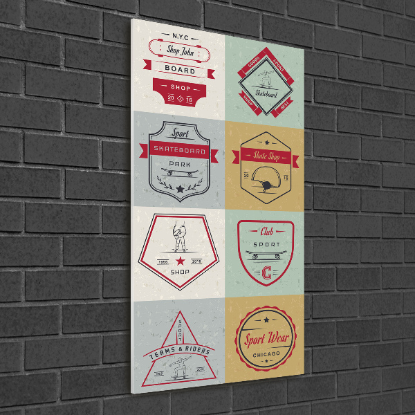 Tablou sticlă semne skateboard