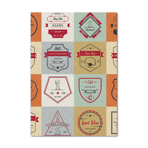 Tablou sticlă semne skateboard