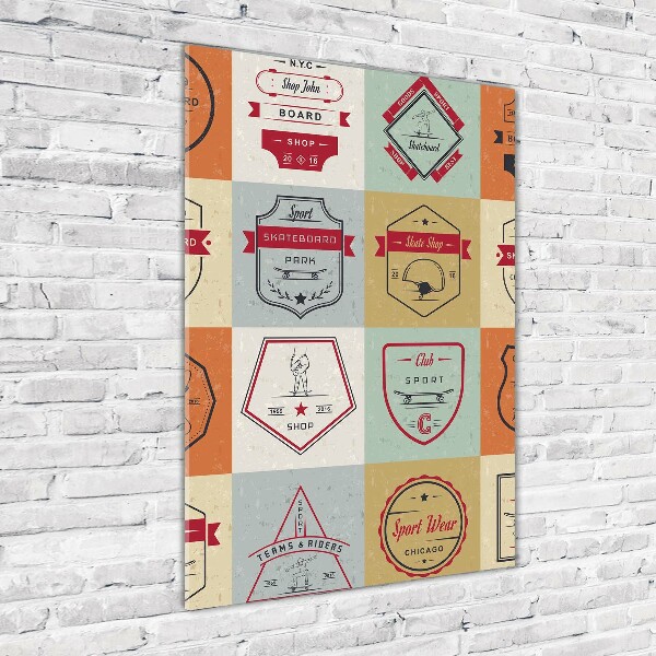 Tablou sticlă semne skateboard