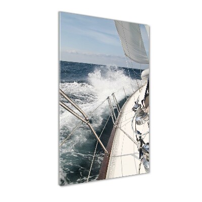 Fotografie imprimată pe sticlă Yacht pe mare