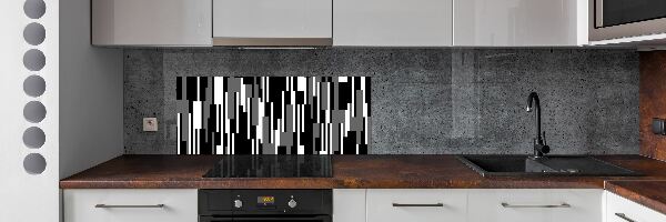 Sticlă bucătărie linii negre și albe