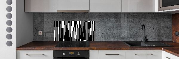 Sticlă bucătărie linii negre și albe
