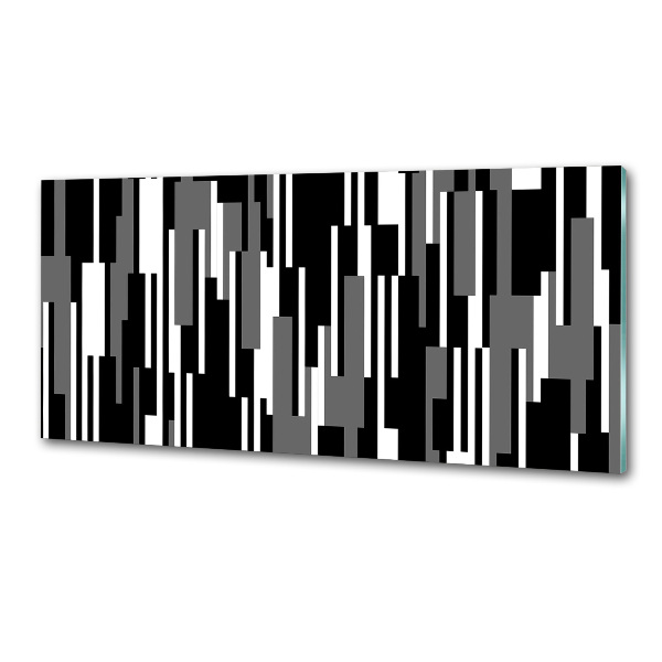Sticlă bucătărie linii negre și albe