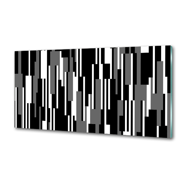 Sticlă bucătărie linii negre și albe