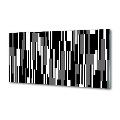 Sticlă bucătărie linii negre și albe