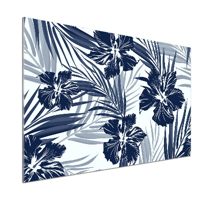 Panou sticla securizata bucatarie flori tropicale