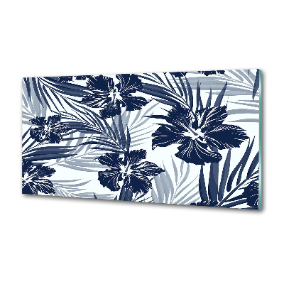 Panou sticla securizata bucatarie flori tropicale