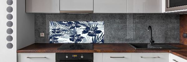 Panou sticla securizata bucatarie flori tropicale