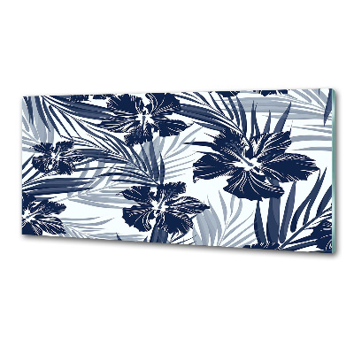 Panou sticla securizata bucatarie flori tropicale