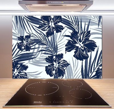Panou sticla securizata bucatarie flori tropicale
