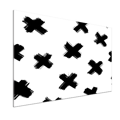 Panou sticlă decorativa bucătărie pata alb-negru